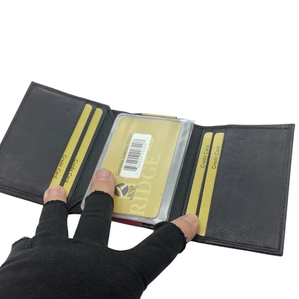 River Ridge‎ Genuine Lambskin Leather Billfold Wallet Multiple Card Slot ID NEW
